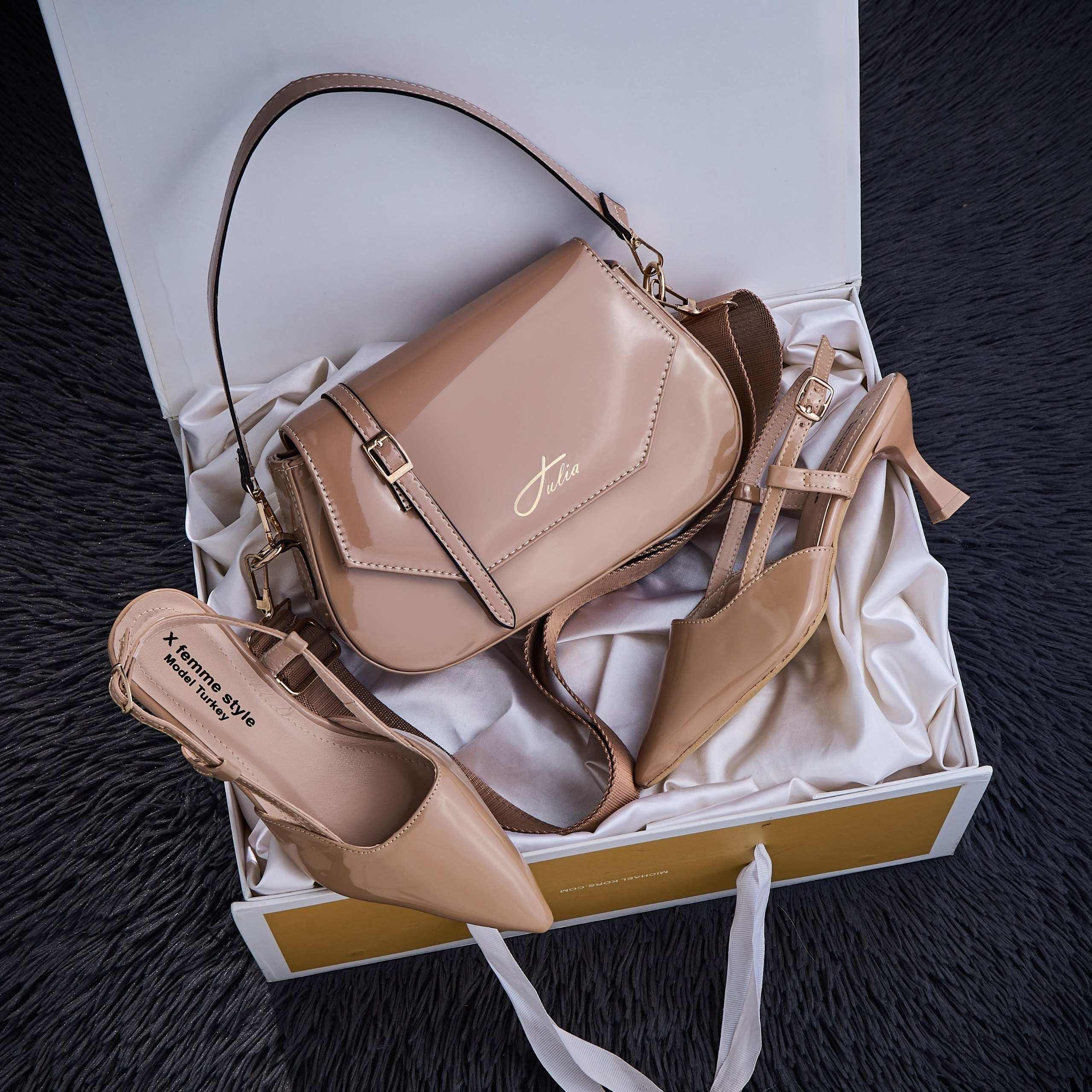 LILYA TALON Pack Beige - Sac et Talon beige