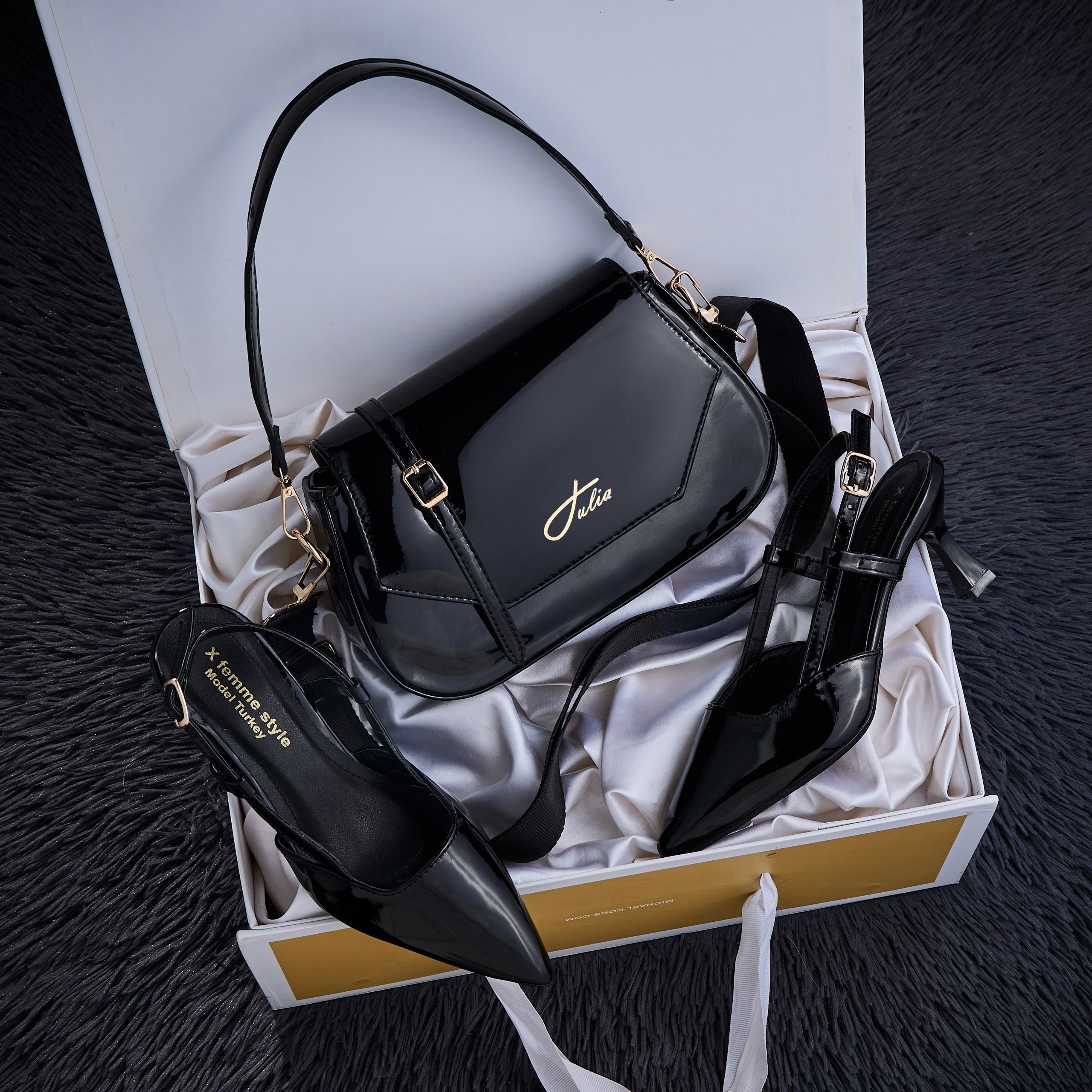LILYA TALON Pack Noir - Sac et Talon noir